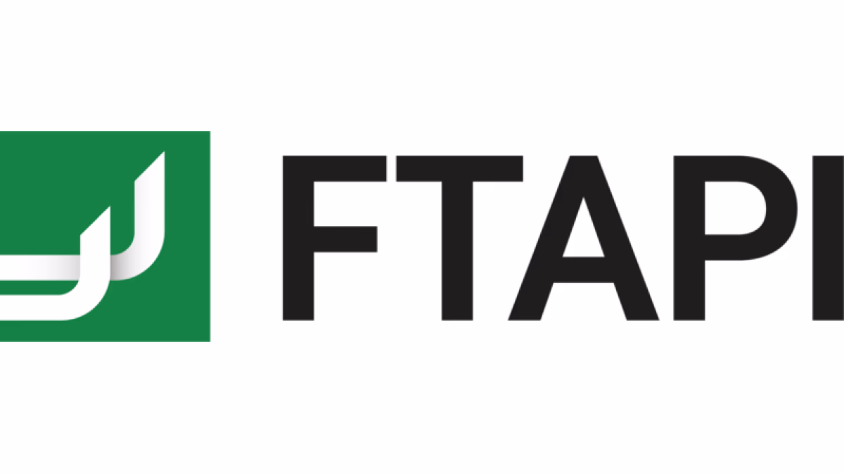 FTAPI logo with a green square and white abstract design on the left and black text on the right.