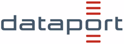 Dataport logo with three vertical red lines.