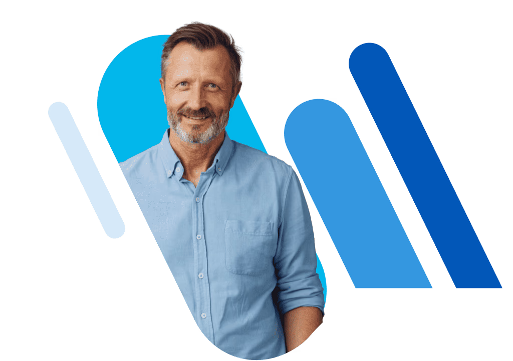 Smiling middle-aged man with his sleeves rolled up