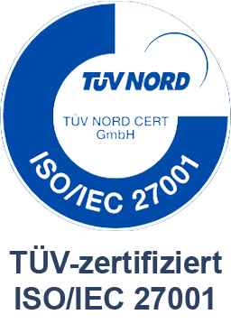 TUV NORD ISO/IEC 27001 certification logo.