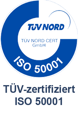 TUV NORD ISO 50001 certification logo.