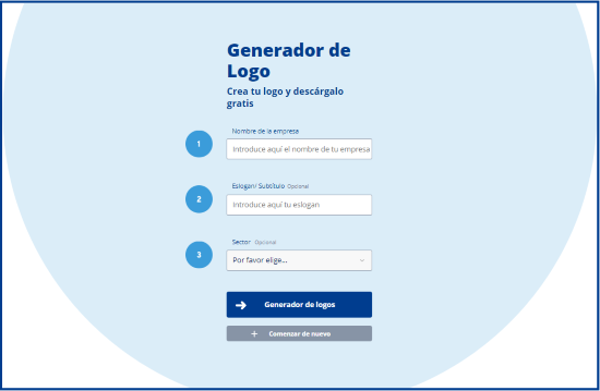 Generador de Logo ingrese el nombre de la empresa