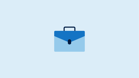 Aktentasche-Icon: steht für ERP-Systeme mit zuverlässiger Performance und Echtzeit-Datenverarbeitung.