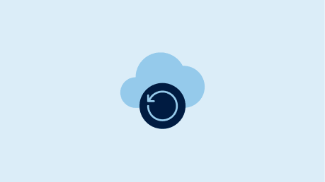 Cloud mit Backup-Symbol: steht für Backup und Disaster Recovery zur sicheren Wiederherstellung von Daten.