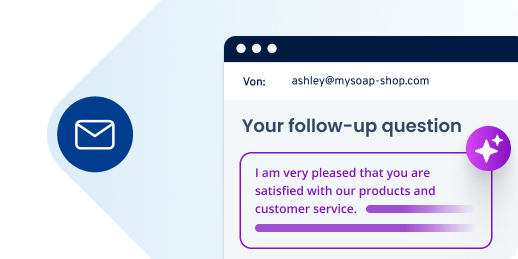 Email preview with reply text from ashley@soaps-shop.com