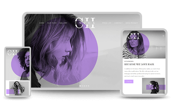 Sample hair salon website for design service